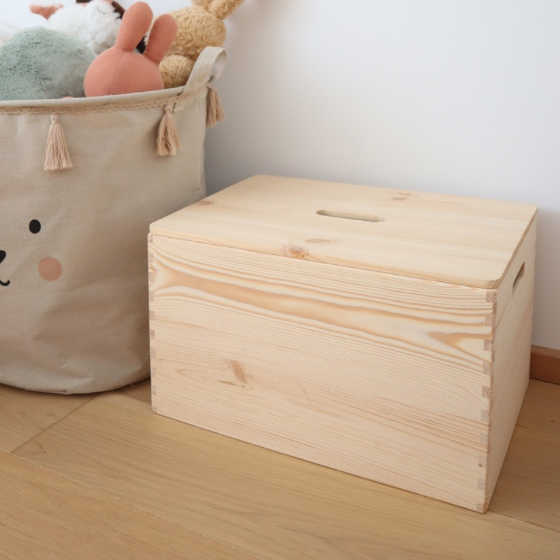 aufbewahrung kleinteile holz Spielzeugkiste aus Holz mit Deckel