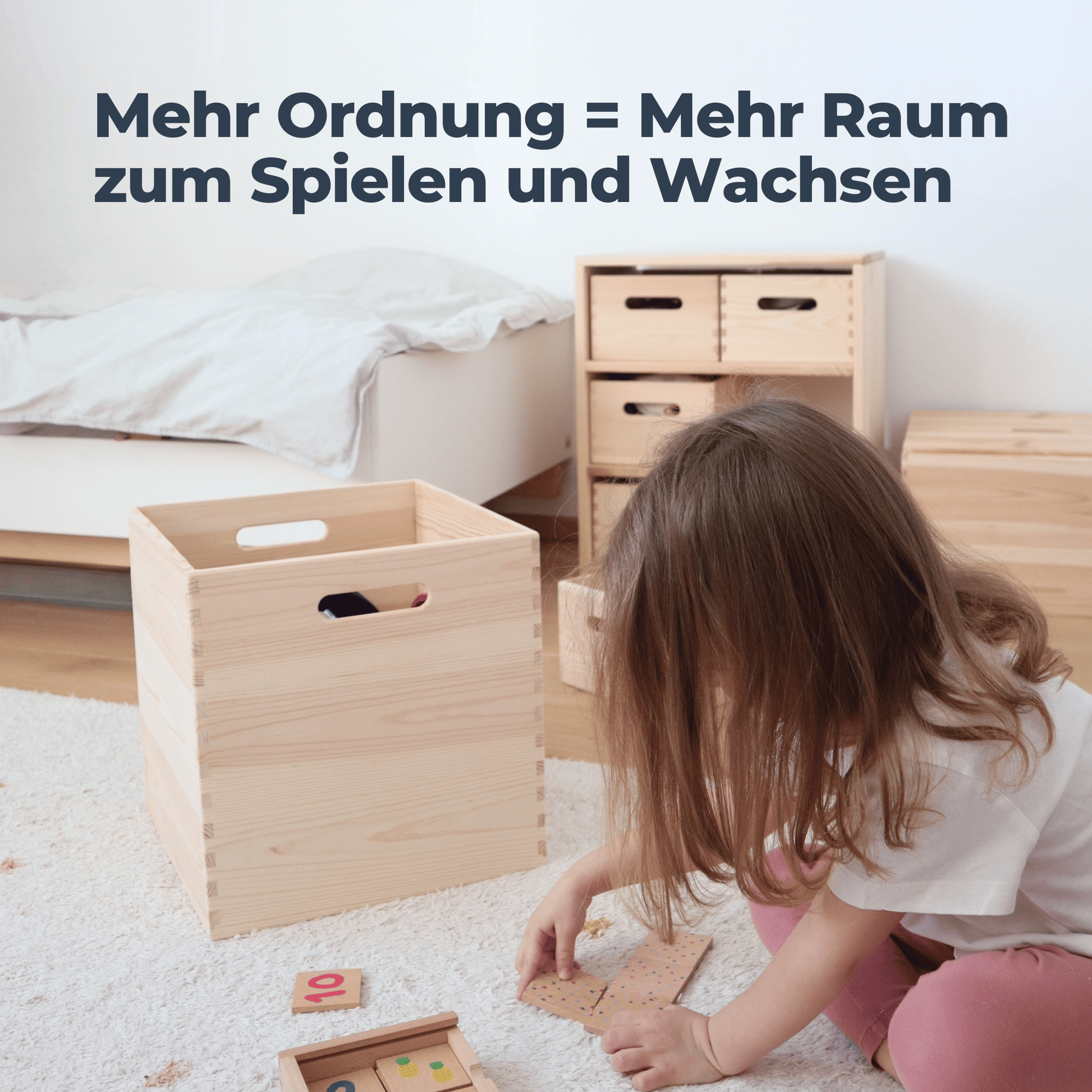 Spielzeugregal aus Holz mit 6 Kisten – Montessori-Regal | SHELF