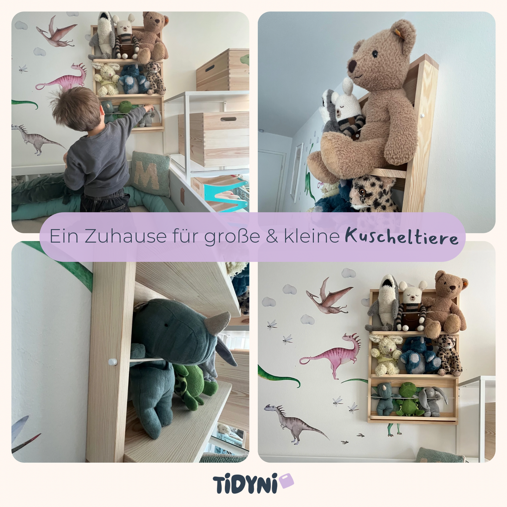 Kuscheltierregal „TIDYNI Hug“ – Wandregal fürs Kinderzimmer