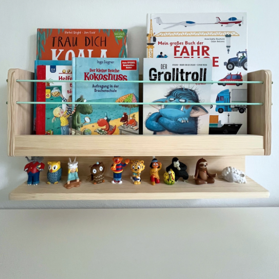 Wand-Bücherregal „TIDYNI Stage“ fürs Kinderzimmer mit Zusatzfach für Tonies etc.