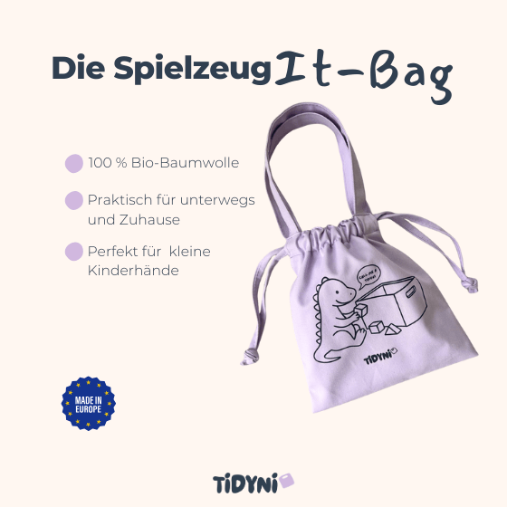 TIDYNI Bag – Spielzeugbeutel Dino