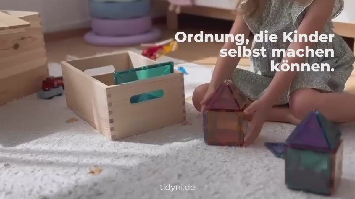 Kinderregal mit 6 Boxen aus Holz | Spielzeugregal SHELF