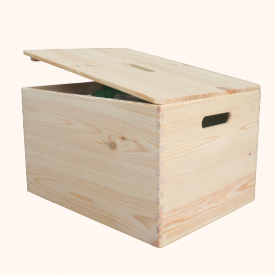 aufbewahrung kleinteile holz Spielzeugkiste aus Holz mit Deckel
