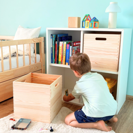 TIDYNI Cube - Spielzeugkiste aus Holz für Kallax & Co