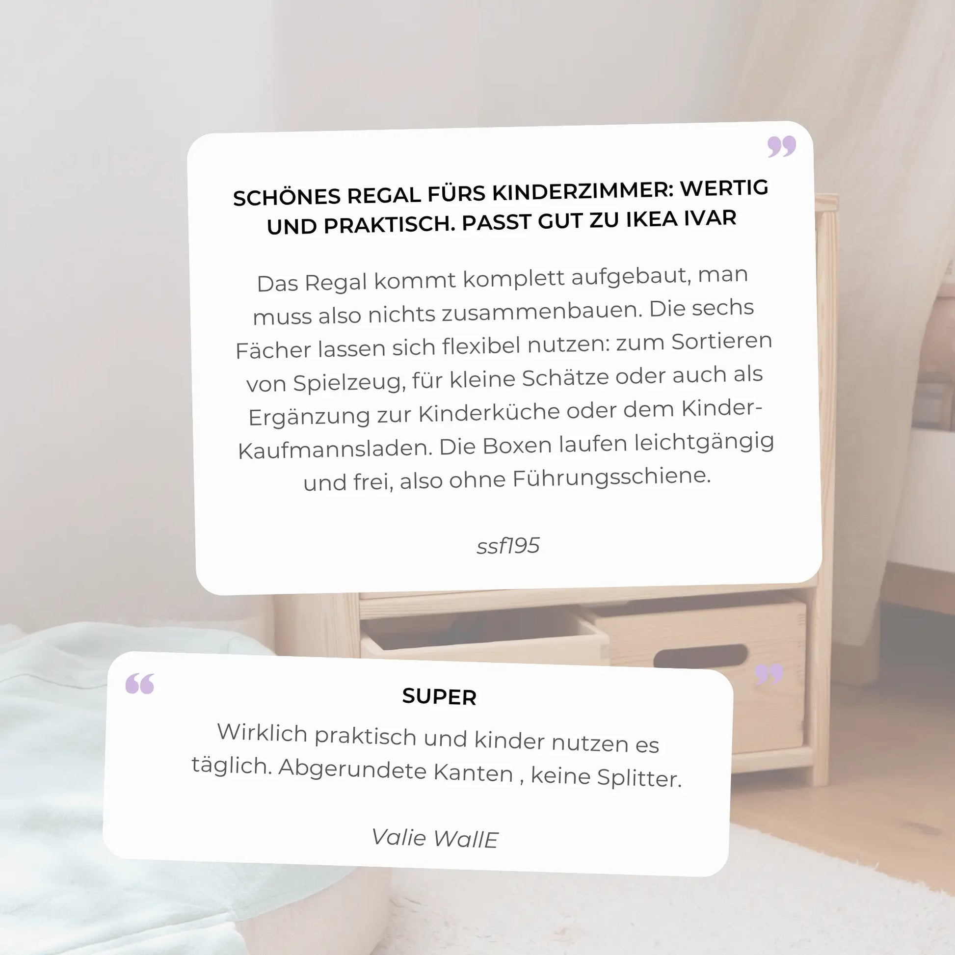 Spielzeugregal aus Holz mit 6 Kisten – Montessori-Regal | SHELF