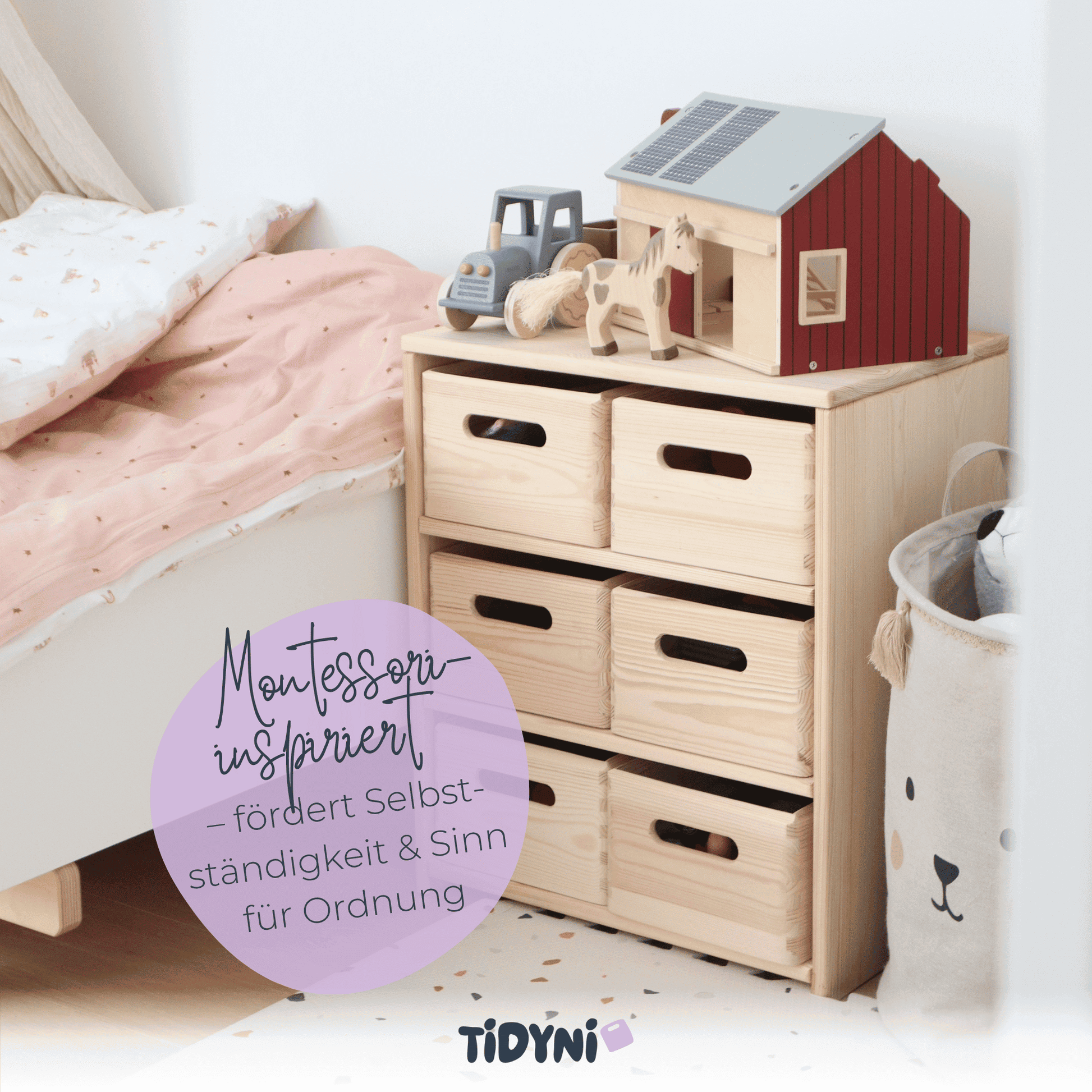 TIDYNI Shelf - Das perfekte Spielzeugregal – montessori-inspiriert