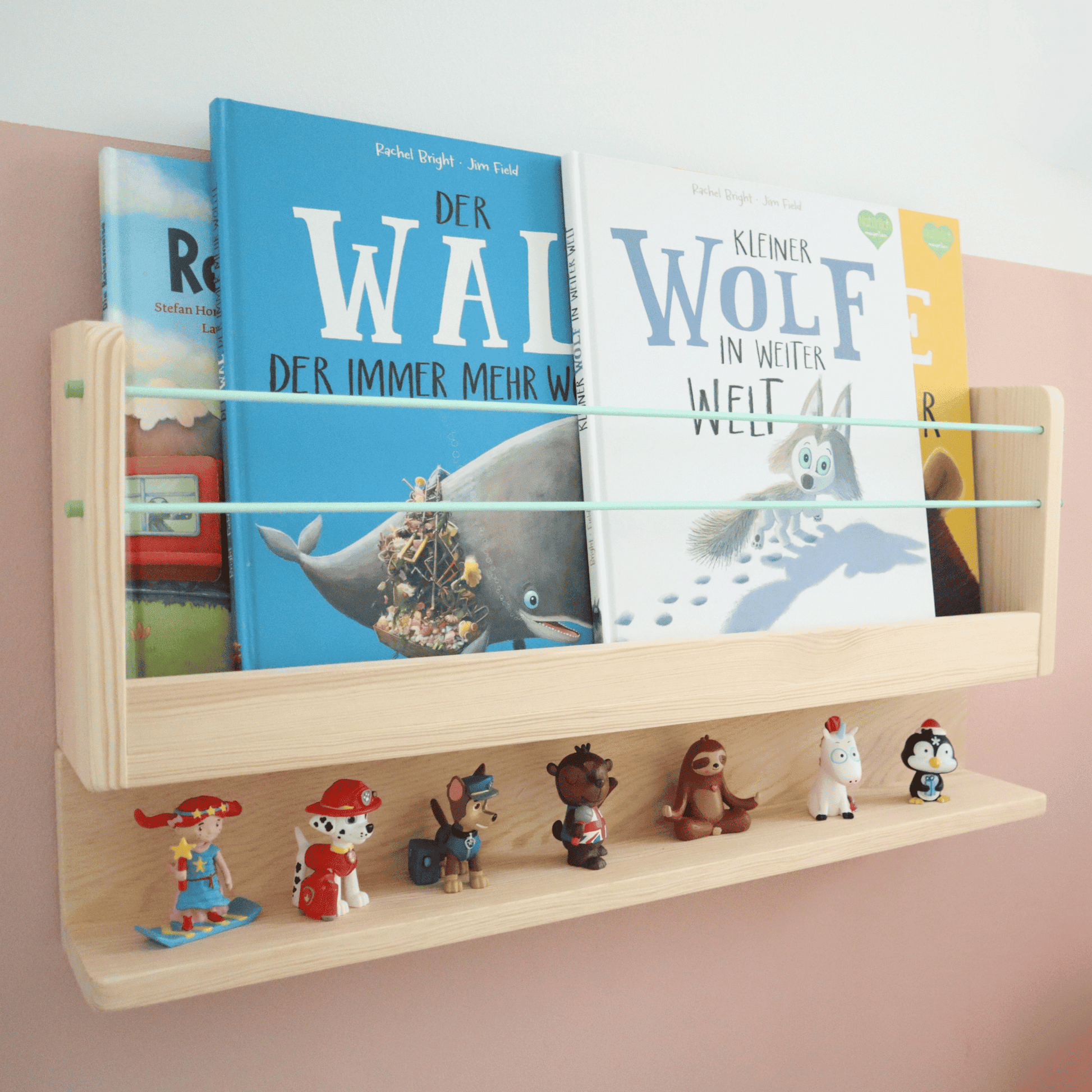 Wand-Bücherregal „TIDYNI Stage“ fürs Kinderzimmer mit Zusatzfach für Tonies etc.