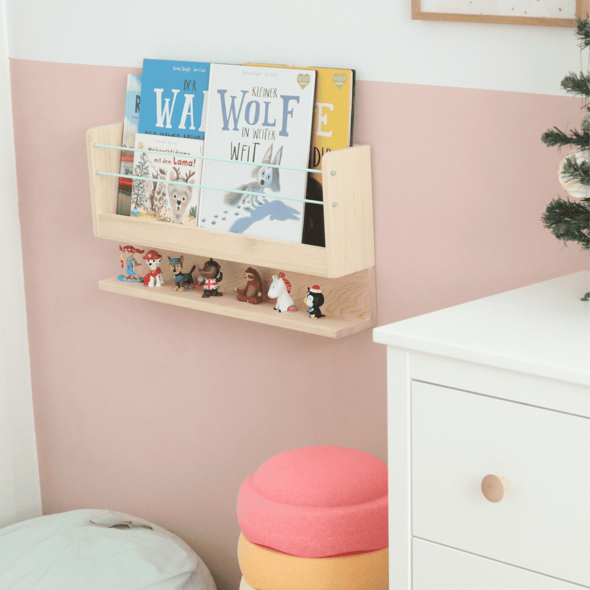 Wand-Bücherregal „TIDYNI Stage“ fürs Kinderzimmer mit Zusatzfach für Tonies etc.
