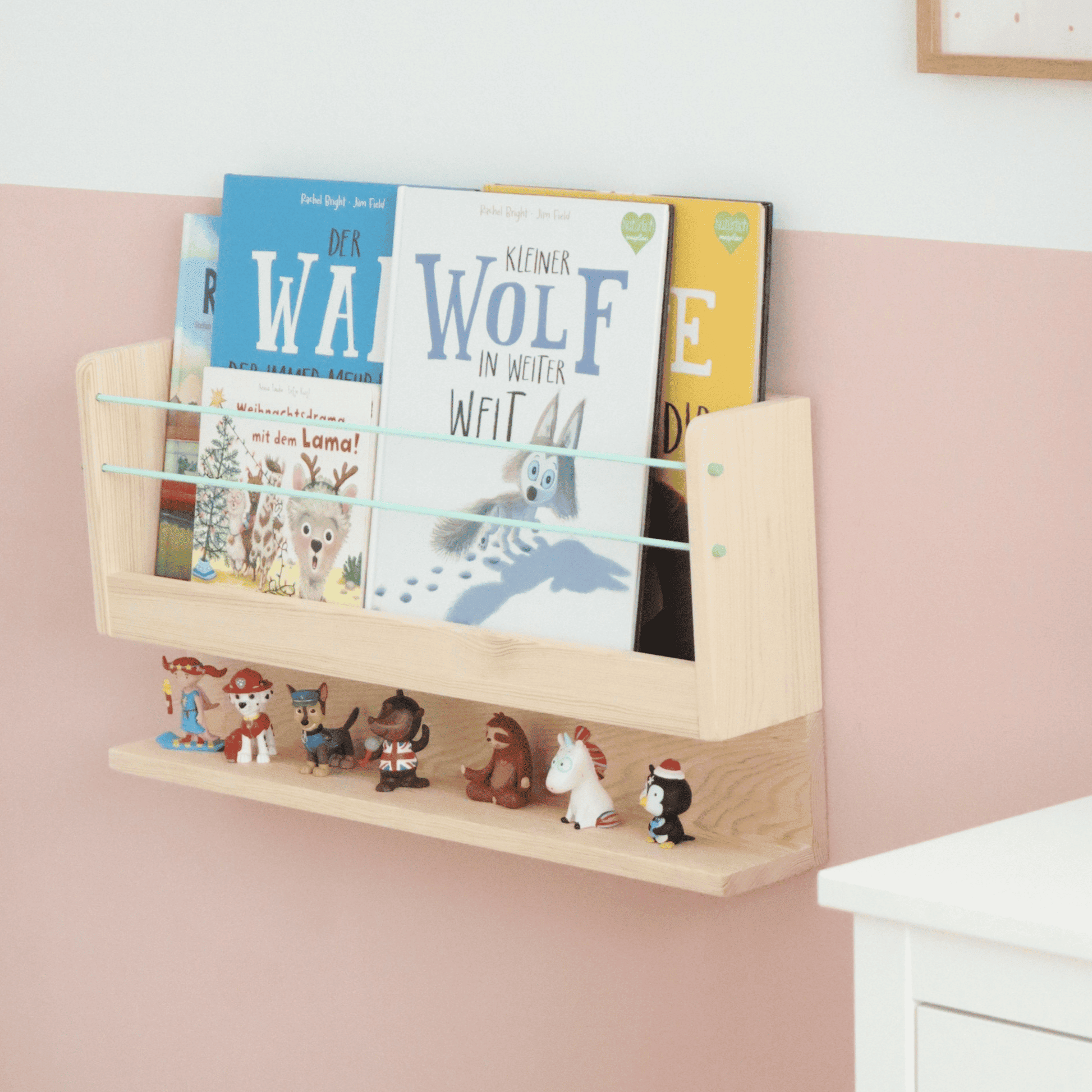 Wand-Bücherregal „TIDYNI Stage“ fürs Kinderzimmer mit Zusatzfach für Tonies etc.